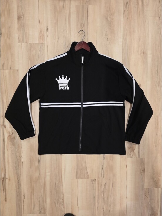 Fresh Other - Fresh Black Track Jacket with White Stripe and Logo